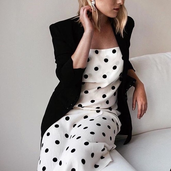 Reformation Dresses & Skirts - 🐾Reformation🐾 White Black Polka Dot Finley Dress
